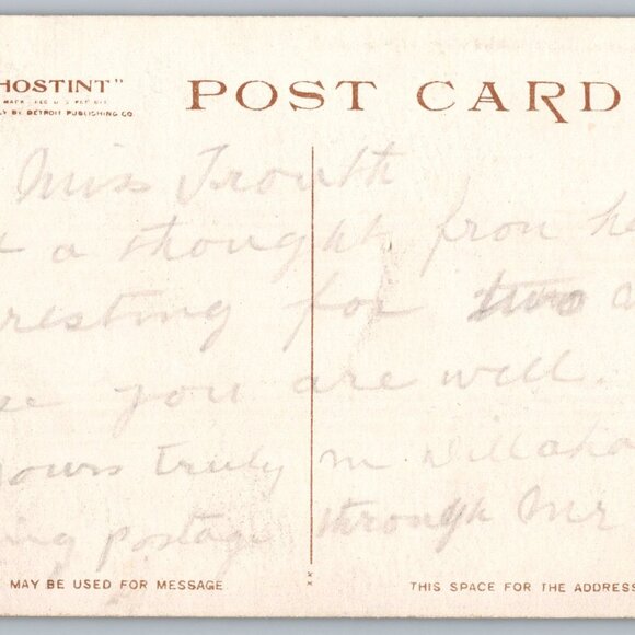 Vintage Postcard Table Rock Lake Minnewaska N.Y. Phostint Era 1900s Scenic #1418 - Picture 2 of 2